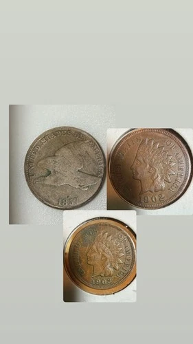 1857 Flying Eagle 1902 Indian Head Cent 1903 Indian Head Cent Au Or Better