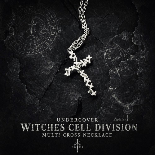 AW02 UNDERCOVER WITCHES CELL DIVISION MULTI CROSS NECKLACE SOLID SILVER