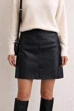 Black Leather Mini Skirt 100 Genuine Catrina Ltd Women's