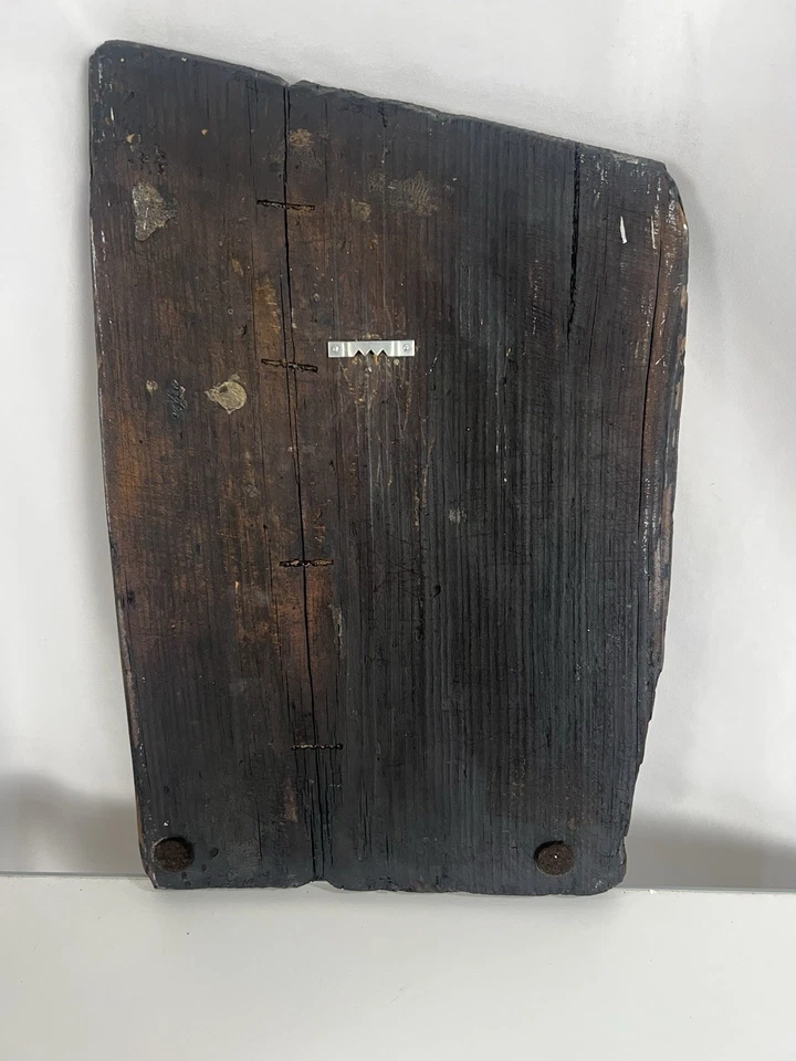 Icono religioso pintado a mano sobre madera - Figura angélica - Firmado ESTHER 1993 Foto 3 de 4