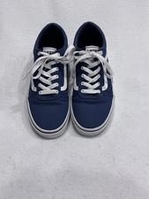 Vans Ward Blue Canvas With White Stripe Women's Size 6 Missy