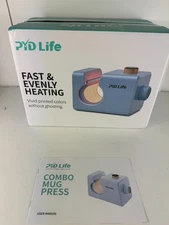 NEW! PYD Life 110 V Mini Mug Heat Press Machine Light Blue