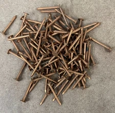 Vintage 1.5” Copper Nails Slating Roofing 100 Ct Pack Smooth Solid Copper Nail