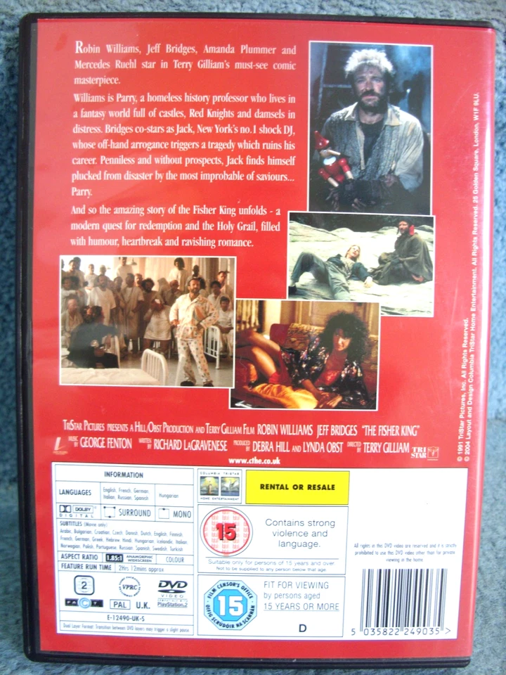 Fisher King (DVDR2) 1991 Robin Williams 132mins (BARGAIN) - Image 2 of 4