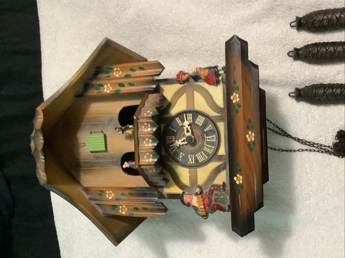 Vintage Schweizer Uhrwerk Schwarzwälder deutsche musikalische Kuckucksuhr - Bild 2 von 15