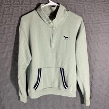 Pink 1/4 Zip Pullover Women s Size Medium Green
