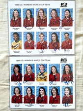1999 US Women's World Cup soccer team signed 8x10s Mia Hamm Tony DiCicco +18 JSA