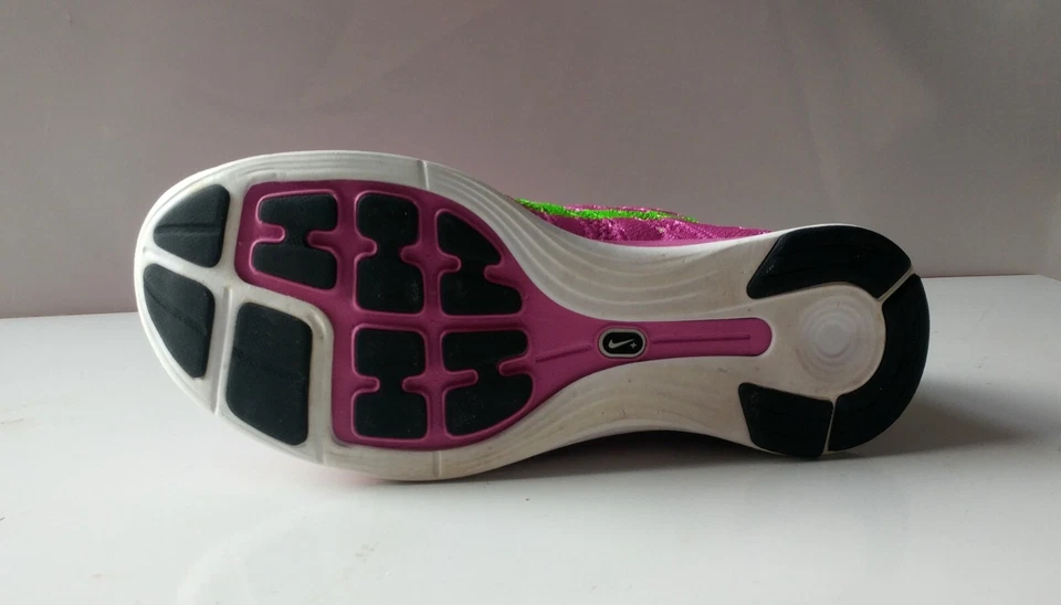 New NIKE Flyknit Lunar 1 Women's Pink Green Running Shoe Size 8.5 M (554888-631) - Image 4 of 4