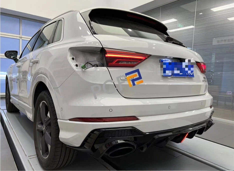 Alerón labial difusor parachoques trasero negro brillante RSQ3 Upgrade SUV 19-24 Foto 3 de 4