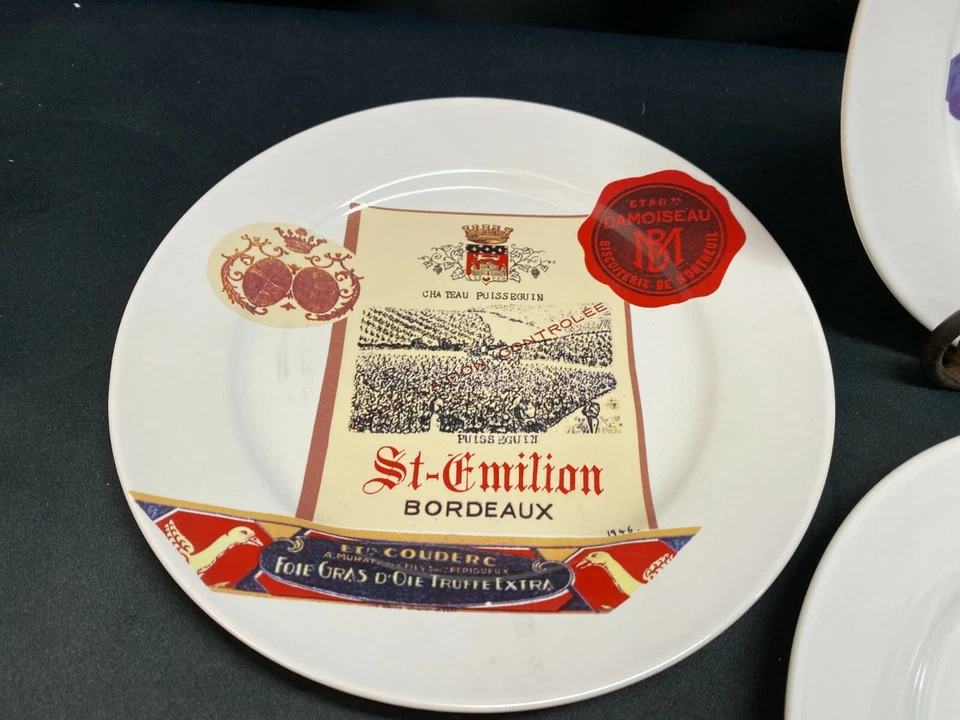 Set of 4 Designs ~ Rosanna "FRENCH WINE" Dessert Plates ~ 8" - Image 3 of 4