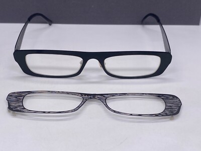 Theo Brille Damen Schwarz Eckig oval Cat Eye Titan eye Witness PJ CS + clip