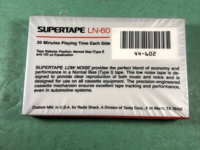 Realistic Supertape LN-60 | Audio Cassette Tape | Sealed | Made In