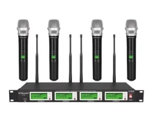 GTD  4x800 Channel UHF Diversity Wireless Handheld Microphone Mic System 787H
