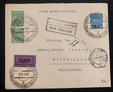 1935 Warsaw Poland Ballon Flight Airmail Cover To Busko Gordon Bennett