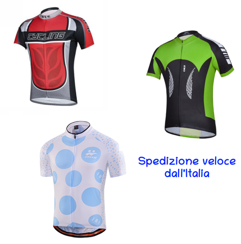 Maglietta ciclismo bici MTB Corsa 3 tasche Maglia Traspirante Tessuto  estivo bik | eBay