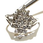14k white gold 1.02ct SI1 H diamond cluster womens ring 5.1g estate vintage 7.25 — photo 1