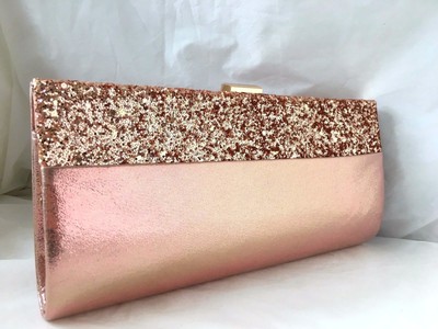 Evening Clutch Glitter Fabric in Rose Gold 22877 main image 0