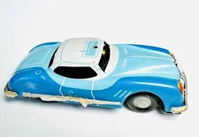 Blue/White ZZ Germany Vintage 3.25" Tin Toy Car Police Sedan Thin Metal