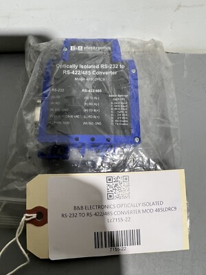 B&B ELECTRONICS OPTICALLY ISOLATED RS-232 TO  RS-422/485 CONVERTER Lc7155-22