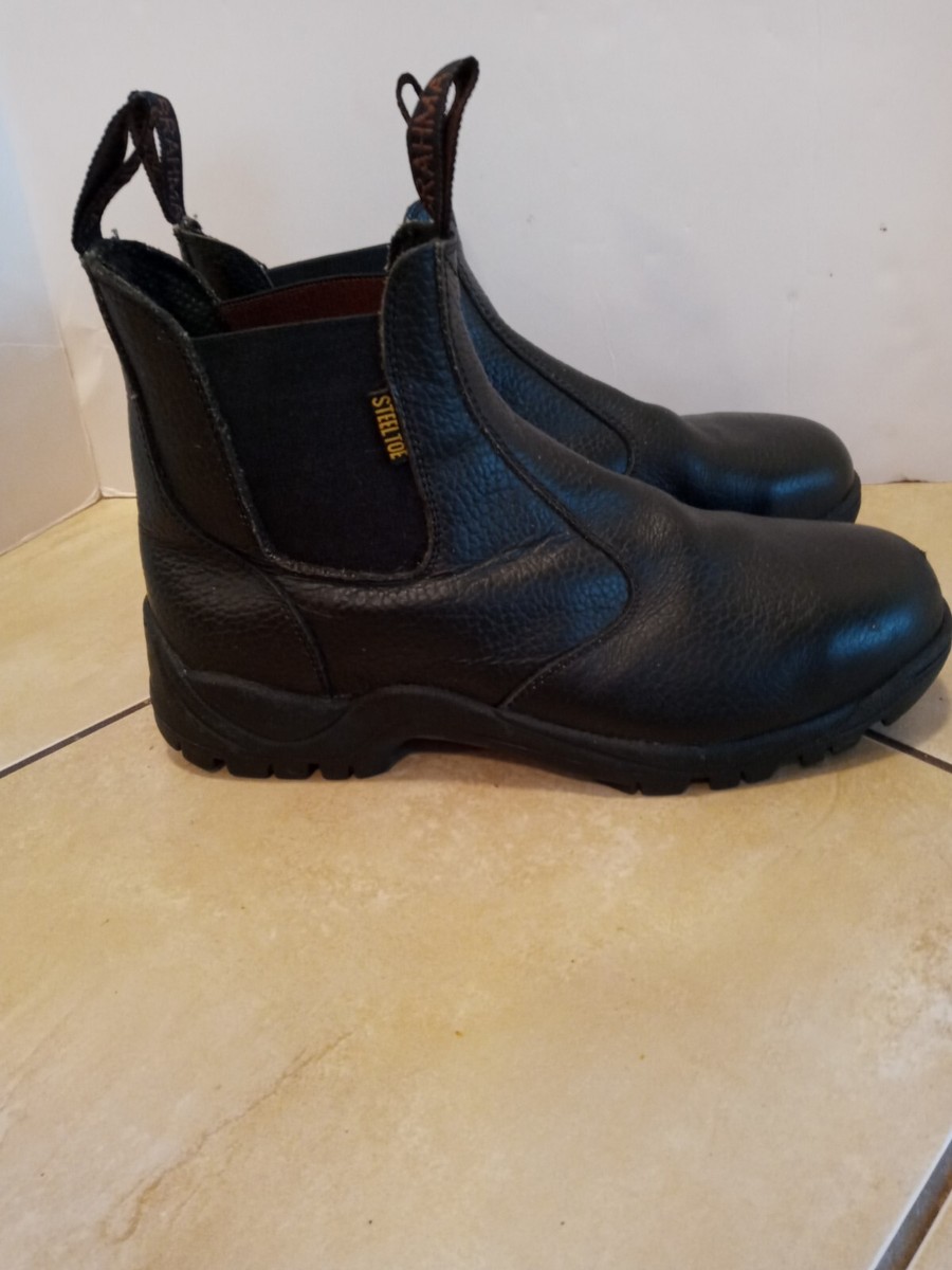 Brahma Oakland Sz 7.5 Black Leather Steel Toe Work Boots Oil Slip Resistant Brahma Oakland Sz 7.5 Black Leather Steel Toe | Mercari main image 3
