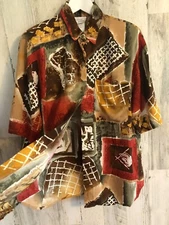 Bobbie Brooks Button Shirt 12/14 NWOT Blouse Top Asian Inspired vtg Deadstock