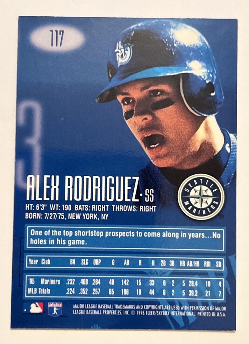 Alex Rodriguez Baseball Card #117 1996 Fleer E-XL Seattle Mariners