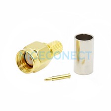 50x SMA Male Plug Connector Crimp For LMR195 RG58 RG400 RG142 Cable Straight RF