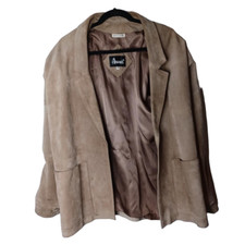 Vintage Suede Leather Jacket Sz Medium Women Tan Avanti Blazer Coat Jacket Lined
