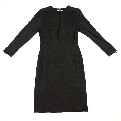 J.Lindeberg Robe Femme 38 - M Slim Fittée Grise Chaude Stretch Jersey Snap Chaud - Photo 1/4