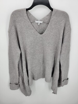 Current Air Anthropologie Sweater Womens Small Gray Ribbed Oversized Pullover