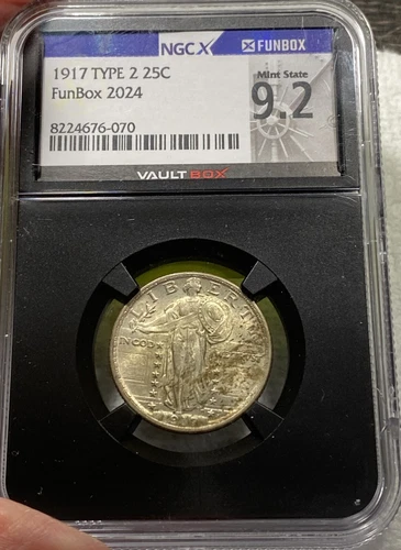 1917 T-2 Standing Liberty Quarter Vaultbox Funbox 2024 NGC X 9.2 Item 8432