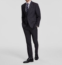Kenneth Cole Reaction Men's Black 2-Piece Slim-Fit Jacket Pants Suit Size 41R