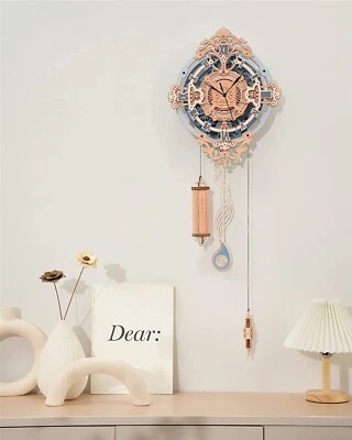 Rokr Romantische Wanduhr DIY Holzpuzzle für Kinder Erwachsene Geschenk 3D-Puzzle