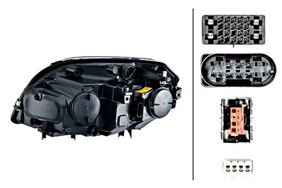 HELLA Headlight Right D1S For MERCEDES X204 W204 Glk 08-15 