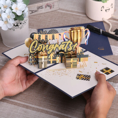 Congratulation 3D Greeting Cards Perfect for Housewarming Graduation Engagement