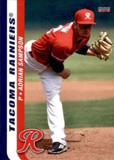 2016 Tacoma Rainiers Choice 20 Adrian Sampson Sammamish Washington Baseball Card