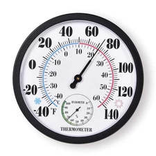 Indoor Outdoor Thermometer Large Numbers Wall Thermometer Hygrometer Waterpro...