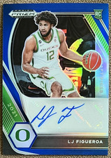 2021-22 Prizm Draft Picks LJ Figueroa Blue Autograph /149 Rookie #DP-LJF Oregon
