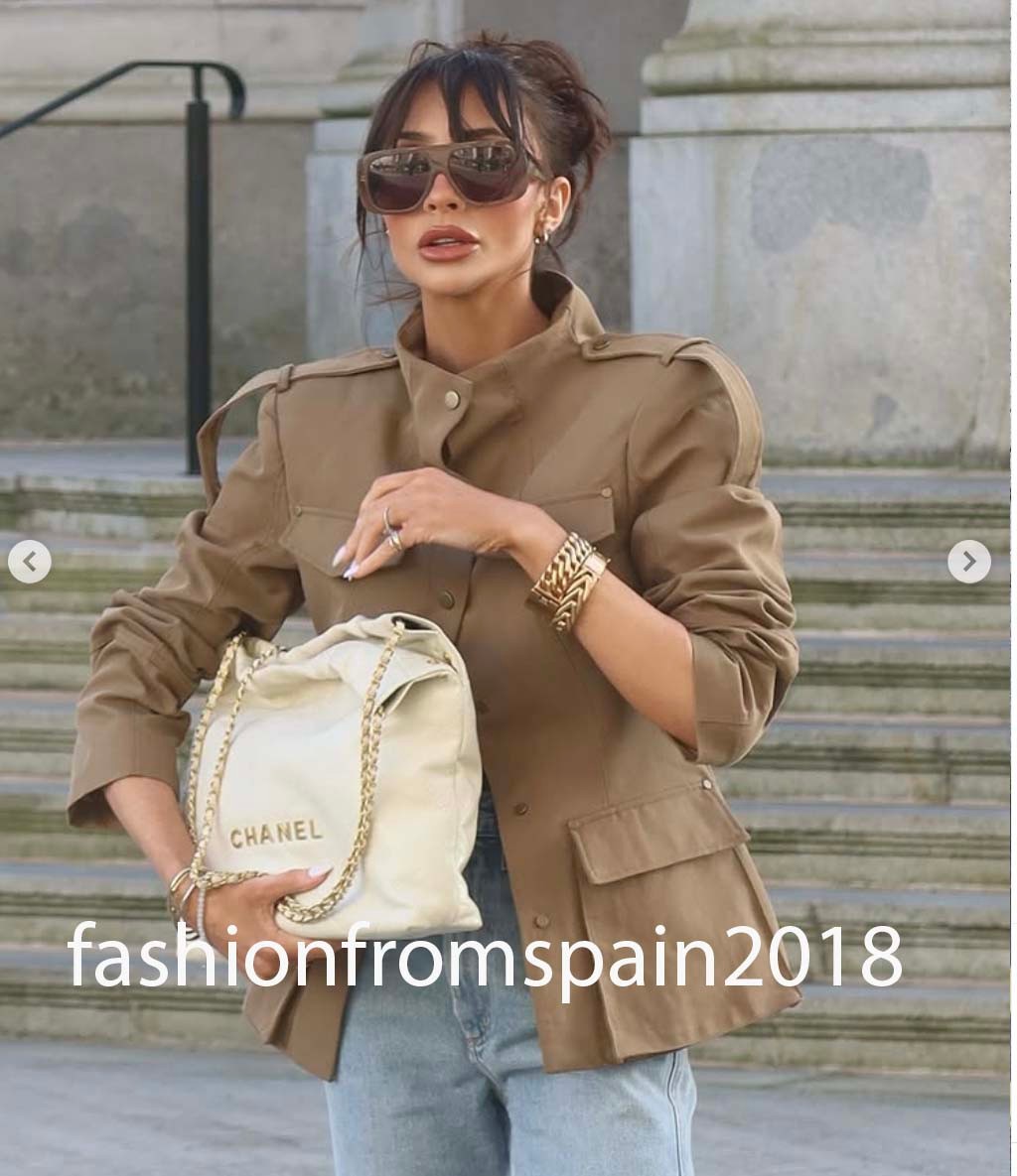 ZARA NEW WOMAN ARMY STYLE FITTED BLAZER WITH LOOPS JACKET LT.KHAKI