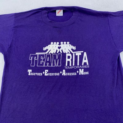 Vintage Team Rita Shirt Mens M/L Purple Jerzees USA Temporary Staffing 90s Tee