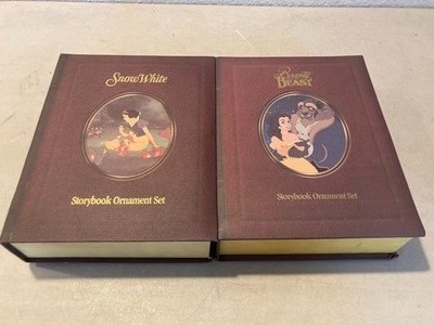 Lot of 2 Disney Storybook Ornament Sets Snow White Beauty Beast