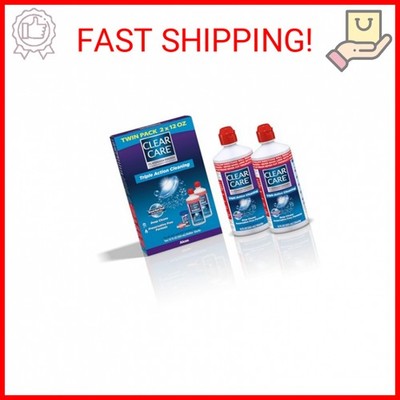 Clear Care Cleaning & Disinfecting Solution with Lens Case, Twin