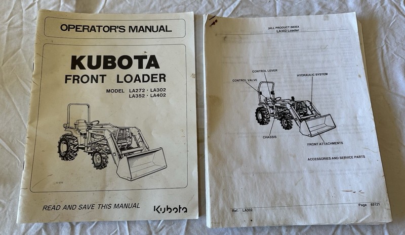 Kubota LA272 LA302 LA352 LA402 Front Loader Owner Operator Manual