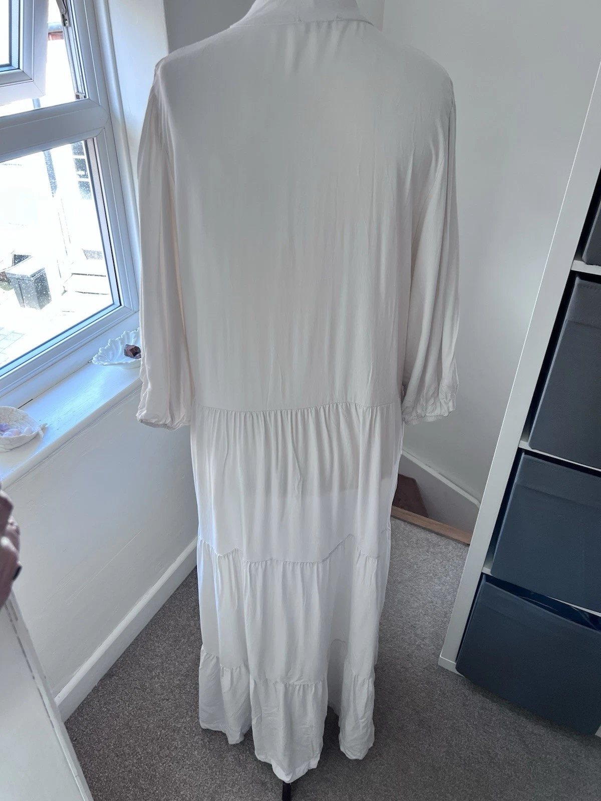 OFF WHITE MADE IN ITALY MAXI ABITO COLORE BIANCO SPORCO TAGLIA UNICA BELLISSIMO VISCOSA TAGLIA 8 16