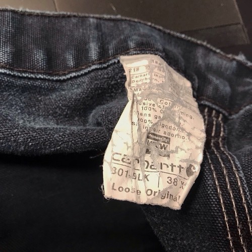 Vtg Carhartt Double Knee B01 Blk Pant 38X36 Carpenter Loose Original Distressed - Picture 6 of 17