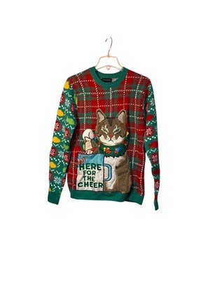 Blizzard Bay Men s Not Here For The Cheer Cat Ugly Sweater Christmas Size Medium