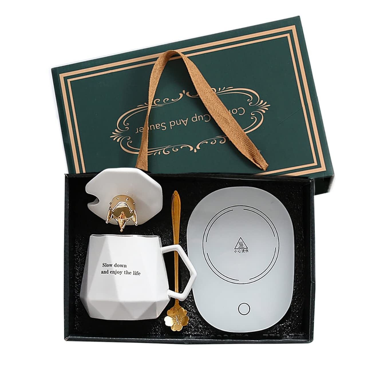 Electric Coffee & Tea Warmer with Mug Set for Desk