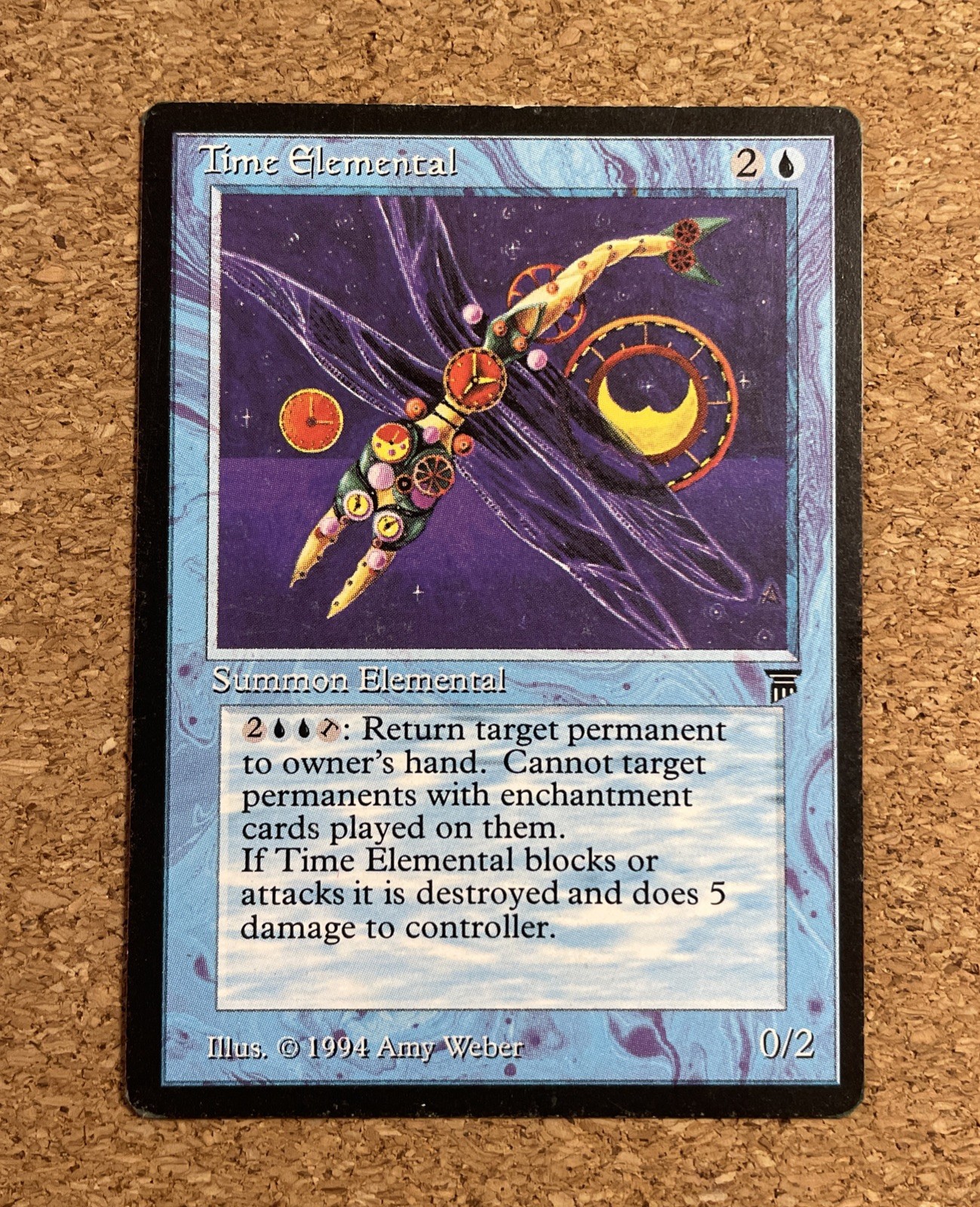 MTG Legends English - Time Elemental - 1994 - Rare - LP Card - Vintage Magic