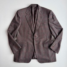 Canali 52IT / 42L Aubergine Wool/Silk/Cashmere Red Over Check Sports Coat