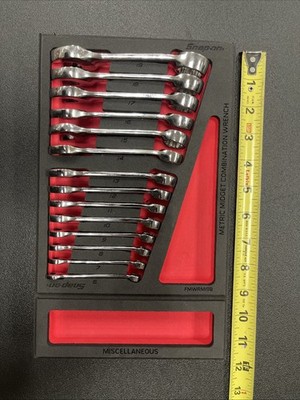 NEW SNAP ON OXIMET01FBR 14 pc 12Pt Metric Flank Dr Midget Combination Wrench Set